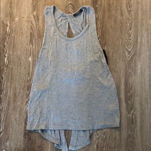 Gray, backless shirt